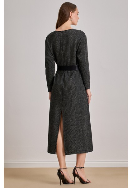 Bilekte Boy Siyah Simli Elbise fiyatları