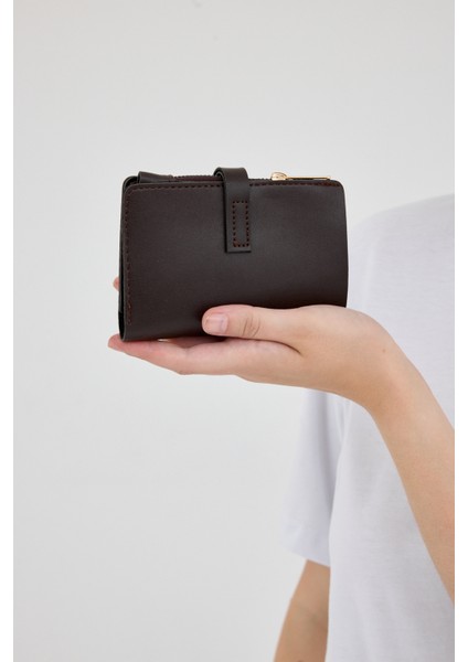 Kahve Kemer Tokalı Fermuarlı Cüzdan 9209 fiyatları