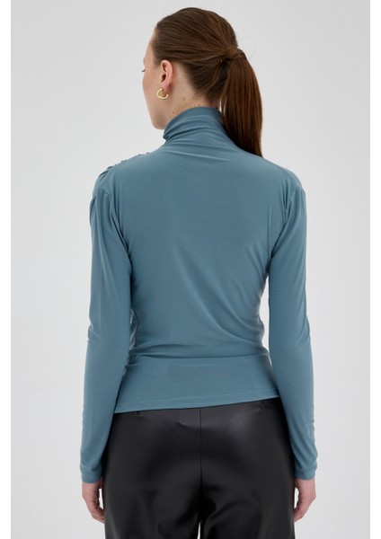 Su Yeşili Büzgü Detay Sandy Bluz 20059 indirimleri