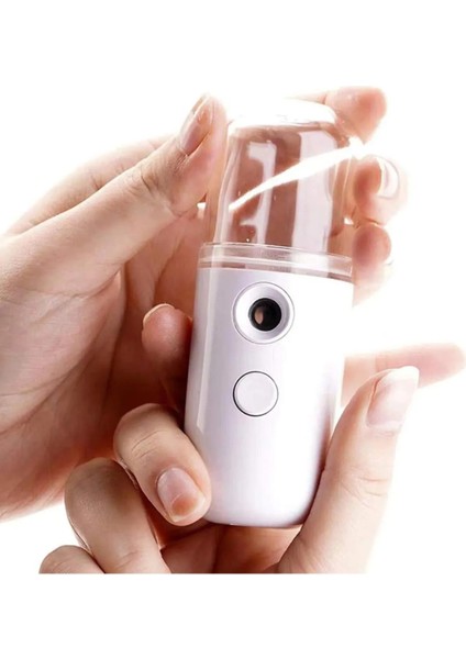 Taşınabilir Mini Buhar Makinesi 30 ml Beyaz – Cilt Nemlendirici, Hızlı Isınan ve Uzun Süre Çalışan Yüz Steamer