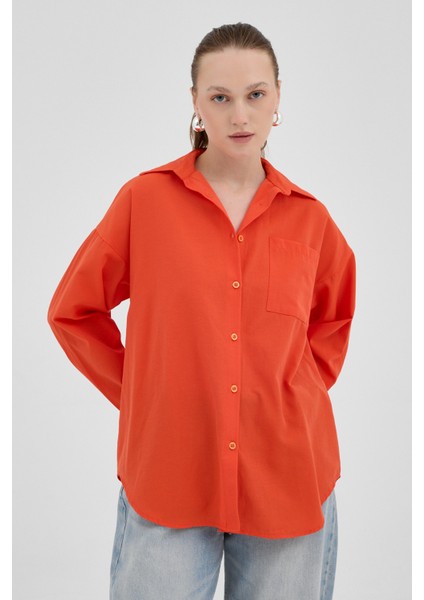 Orange Tek Cepli Oversize Gömlek 8158A fırsatları