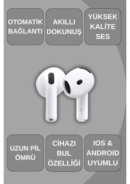 4.nesil Ios Android Uyumlu Kablosuz Bluetooth Anc Kulaklık Bluetooth Sürüm 5.3 fırsatları