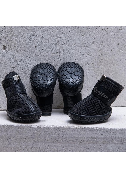Siyah Airmesh Fileli Hava Alabilen Köpek Ayakkabısı-Köpek Patiği