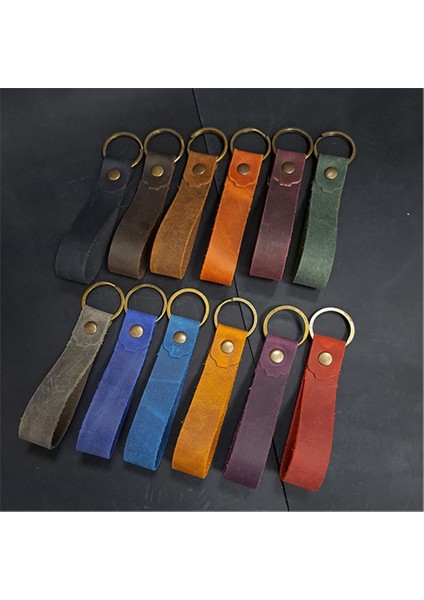 El Yapımı Hakiki Deri Düzanahtarlık Kahverengi modelleri