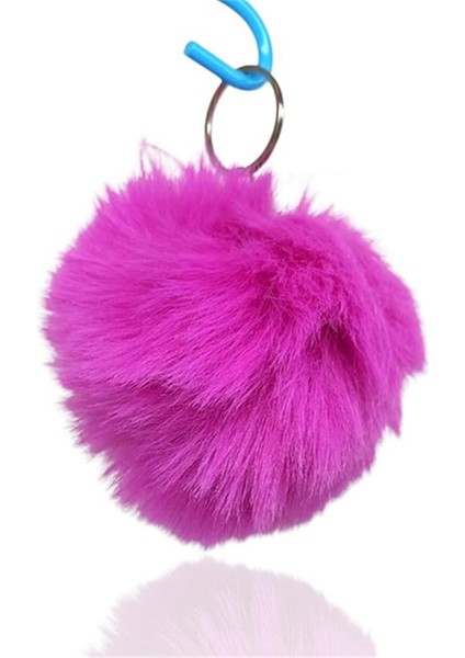 Peluş Ponpon Anahtarlık Pembe