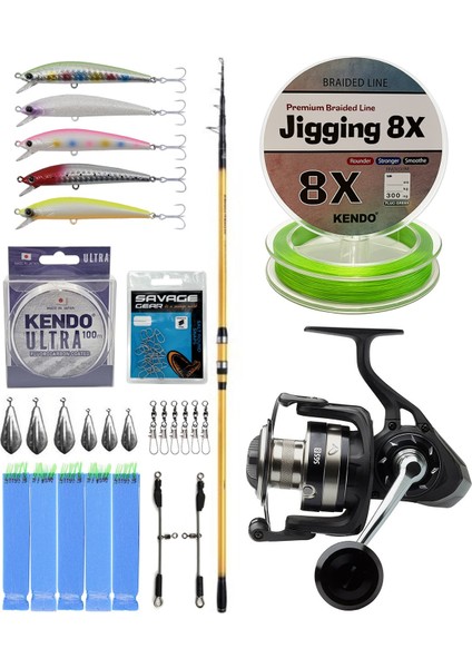 Yekoutdoor Yüksek Performans Shimano Kamış Beastmaster Fx Surf Tele 4,25M 200G 6pc&savage Gear Sgs8 8000 Fd 8+1bb Olta Makinesi