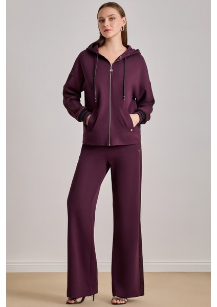 Günlük Giyim Bordo Örme Ceket