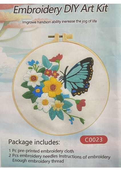 Elegant Kanaviçe Baskılı Etamin Kiti (Iplik, Iğne, Kumaş) 15*15 cm CZ0023