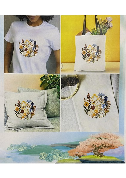 Elegant Kanaviçe Baskılı Etamin Kiti (Iplik, Iğne, Kumaş) 15*15 cm CZ0018 modelleri