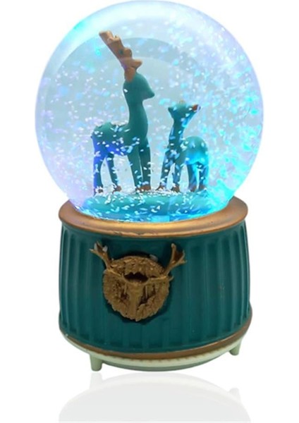 Müzikli Renk Değişiren Işıklı Kar Püskürtmeli Geyik Temalı Kar Küresi fiyatları