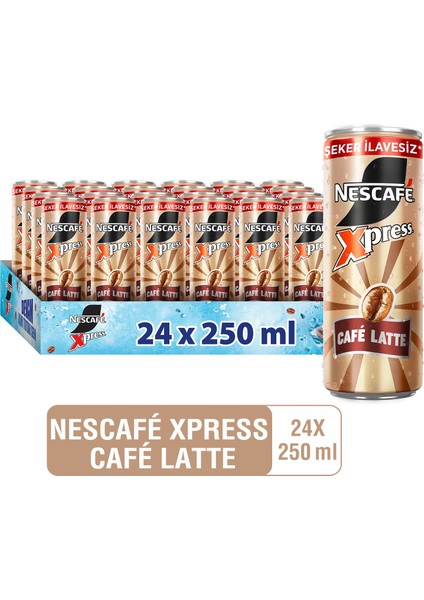 Xpress Café Latte Şeker Ilavesiz Soğuk Kahve 250ML X24