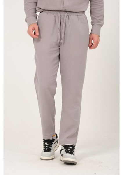 %100 Pamuk Müslin Kumaş Rahat Kesim Beli Lastikli Ön Çift Cep Yazlık Erkek Pantolon @acerra fiyatları