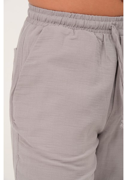 %100 Pamuk Müslin Kumaş Rahat Kesim Beli Lastikli Ön Çift Cep Yazlık Erkek Pantolon @acerra modelleri