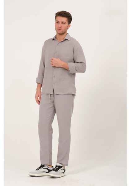 %100 Pamuk Müslin Kumaş Rahat Kesim Beli Lastikli Ön Çift Cep Yazlık Erkek Pantolon @acerra fırsatları