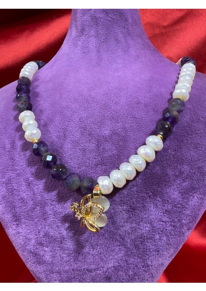 Inci ve Ametist Kolye