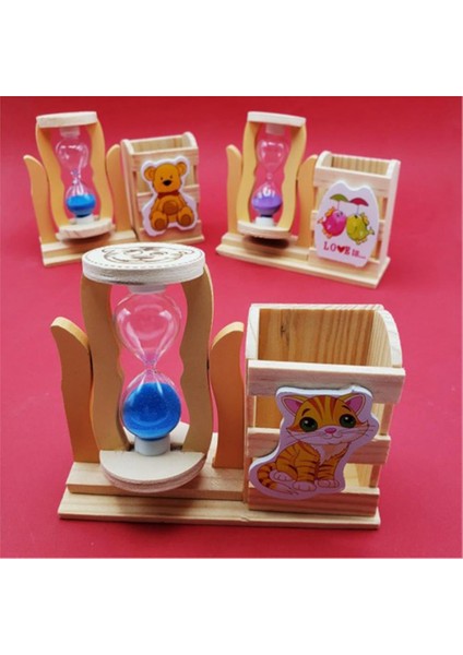 Ahşap Kelebekli Mavi Kum Saatli Kalemlik fiyatları