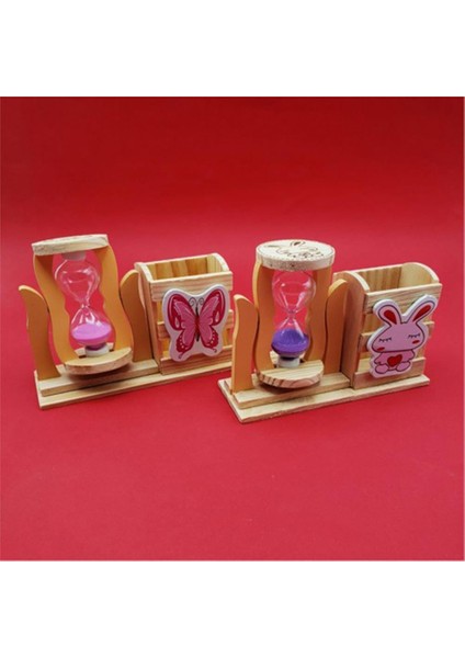 Ahşap Kelebekli Mavi Kum Saatli Kalemlik modelleri