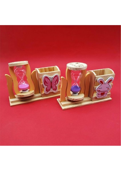 Ahşap Balıklı Mavi Kum Saatli Kalemlik modelleri