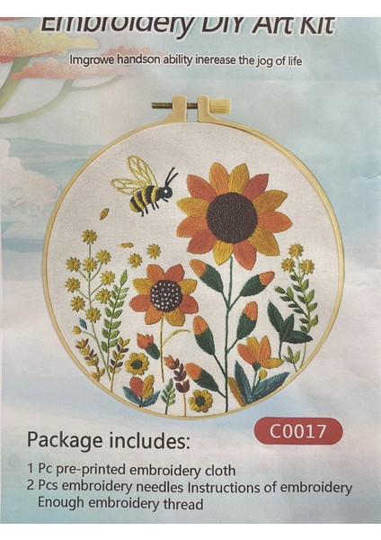 Elegant Kanaviçe Baskılı Etamin Kiti (Iplik, Iğne, Kumaş) 15*15 cm CZ0017