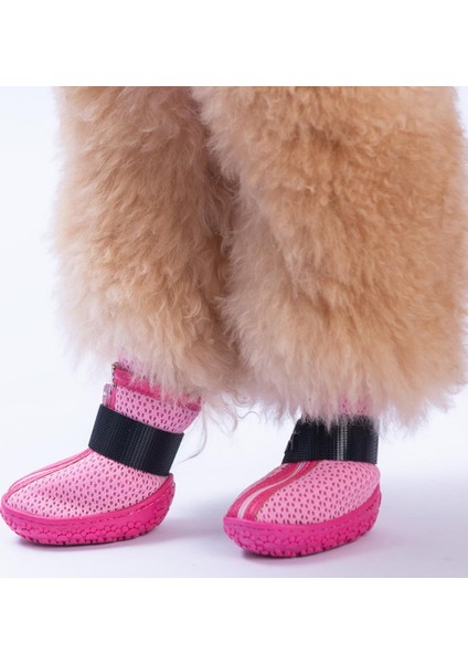 Pembe Airmesh Fileli Hava Alabilen Köpek Ayakkabısı-Köpek Patiği indirimleri