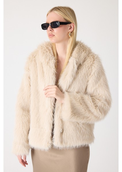 Premium Kürk Kapşonlu Ceket