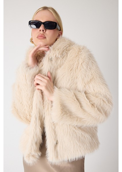 Premium Kürk Kapşonlu Ceket