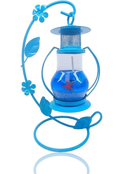 Dekoratif Jel Mum Fener Büyük Boy Mavi