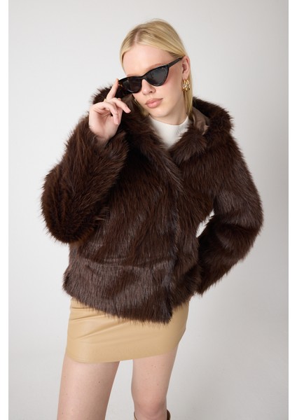 Premium Kürk Kapşonlu Ceket