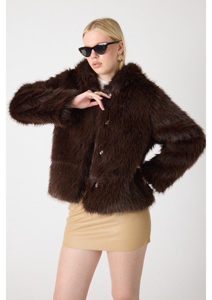 Premium Kürk Kapşonlu Ceket