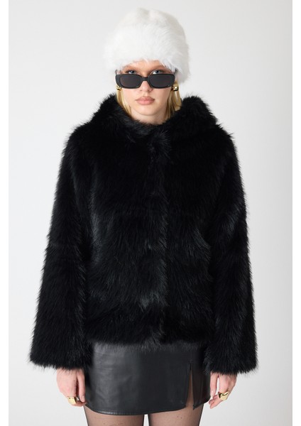 Premium Kürk Kapşonlu Ceket