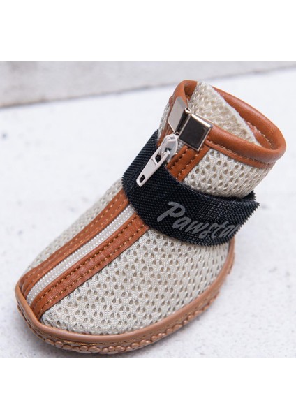 Kahverengi Airmesh Fileli Hava Alabilen Köpek Ayakkabısı-Köpek Patiği fırsatları