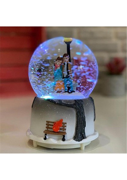 Işıklı Müzikli Sevgi Temalı Çift Orta Boy Kar Küresi fırsatları