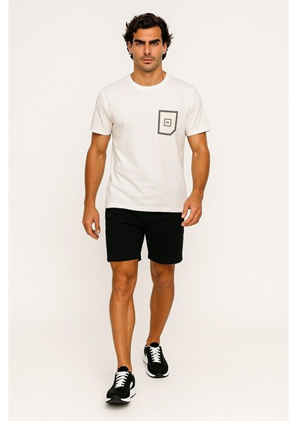 Bisiklet Yaka Gögüs Baskı Detaylı Dar Kalıp %100 Pamuklu Esnek Süprem T-Shirt modelleri