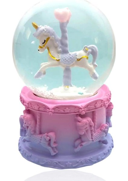 Unicorn Işıklı ve Müzikli Orta Boy Kar Küresi