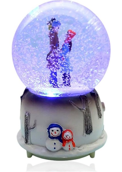 Müzikli Renk Değişiren Işıklı Kar Püskürtmeli Çift Sevgi Temalı Kar Küresi fiyatları