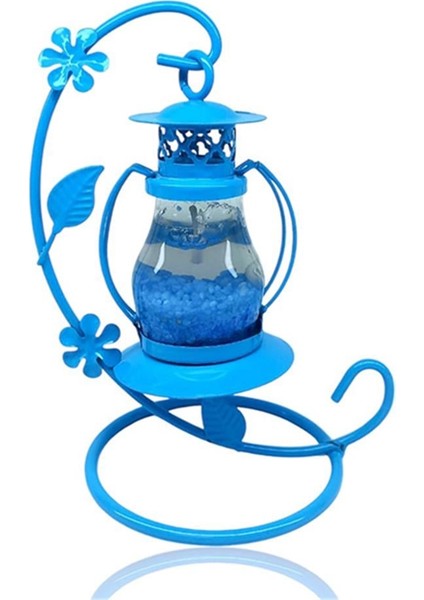 Dekoratif Jel Mum Fener Orta Boy Mavi