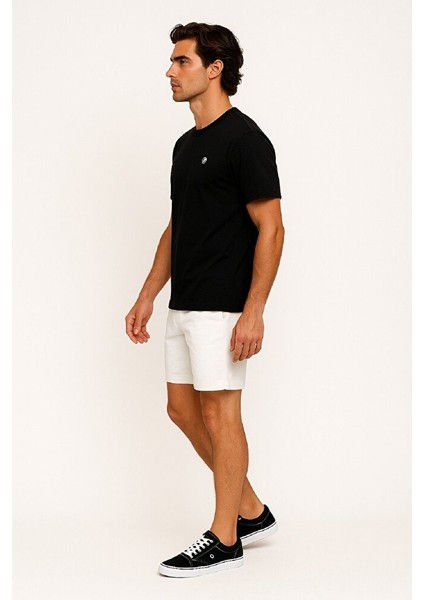 Bisiklet Yaka Slim Fit Göğüsü V Baskılı % 100 Pamuk Esnek Süprem T-Shirt fiyatları