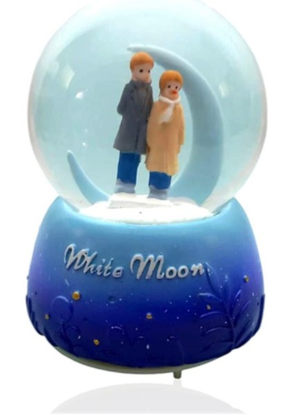 Işıklı Müzikli Sevgi Temalı Çift Orta Boy Kar Küresi