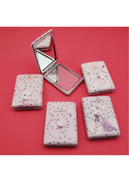 Dikdörtgen Yuvarlak Makyaj Aynası Sevmli Tavşan Pembe fiyatları