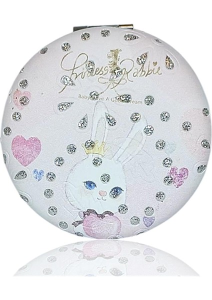 Yuvarlak Makyaj Aynası Sevmli Tavşan Pembe