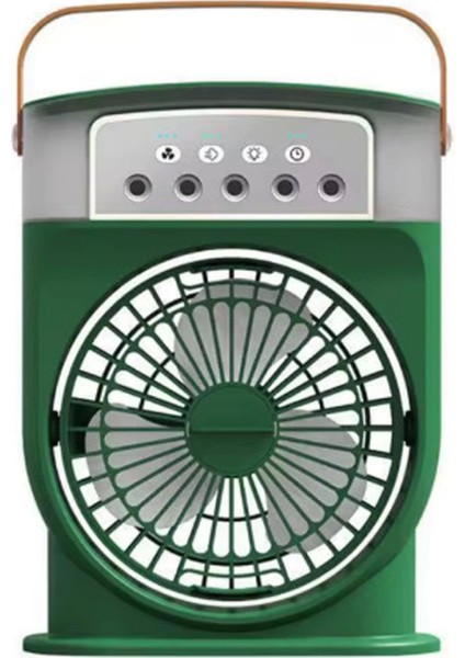 Şarjlı 600 ml Su Hazneli Taşınabilir Masaüstü Vanilatör Güçlü Fan ve 2000 Mah Pil Yeşil