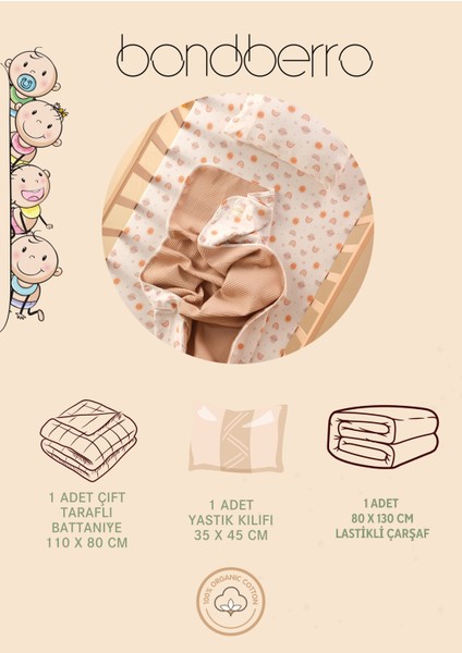 Bebek ve Çocuk Uyku Seti 80 X 130 CM ( Battaniye , Lastikli Çarşaf ,Yastık Kılıfı ) %100 Pamuk ( Güneş ) fiyatları