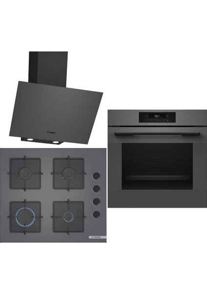 Gri 3 Lü Ankastre Set 345 ( HJG852YN0T - POP6C9P30O - DWK64PJ70T ) - 3D Fry Hava ile Kızartma