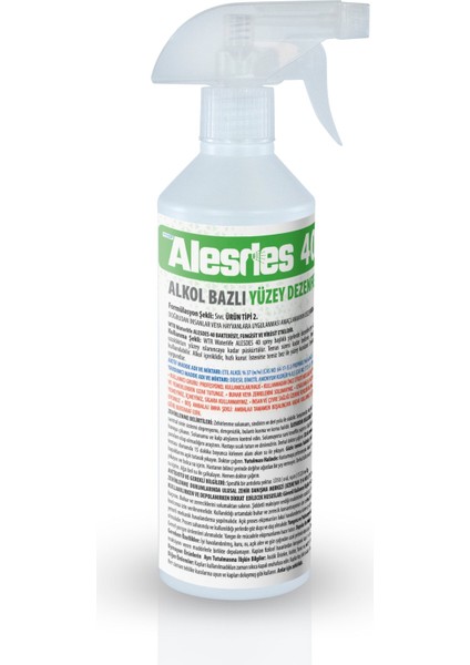 Alesdes 40 Alkol Bazlı Yüzey Dezenfektanı 500 ml
