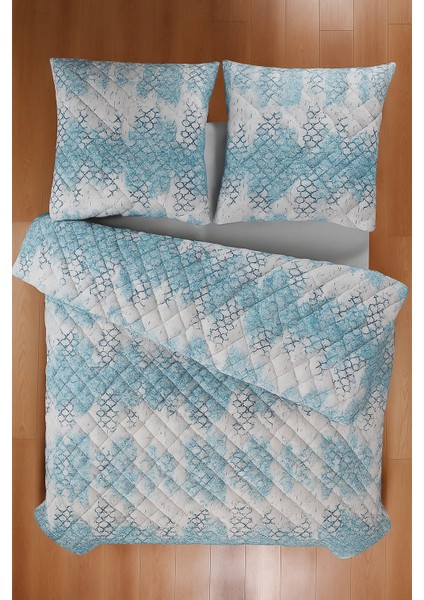 Mykonos Çift Kişilik Kapitone Dolgulu Pike 4 Mevsim Mavi Baklava Dsn |yastık Kılıfı Hediye| 200X230CM fırsatları