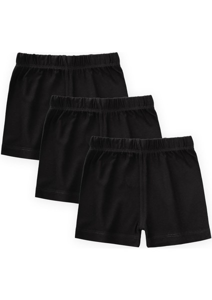 Üçlü Kız Boxer Set 2-9 Yaş Siyah