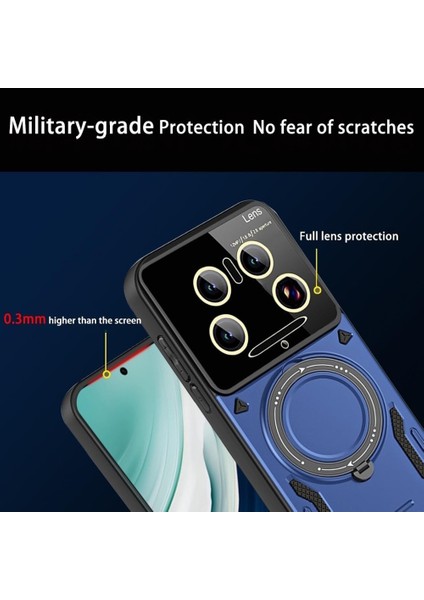 Xiaomi Mi 15 Ultra Kılıf Magsafe Dönebilen Halkalı Standlı Kamera Lens Korumalı Gold Detaylı Military Kapak fırsatları