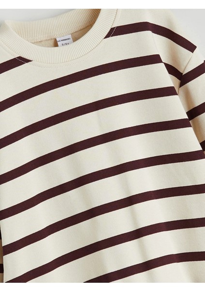 Lcw Kids Bej Bisiklet Yaka Çizgili Erkek Çocuk Sweatshirt ve Eşofman Alt 2'li modelleri