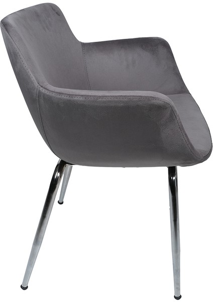 Krom Metal Sabit Ayaklı | Mutfak ve Salon Uyumlu, Ofis, Çocuk Odası Çalışma Sandalyesi Baby Face Maki Kollu modelleri