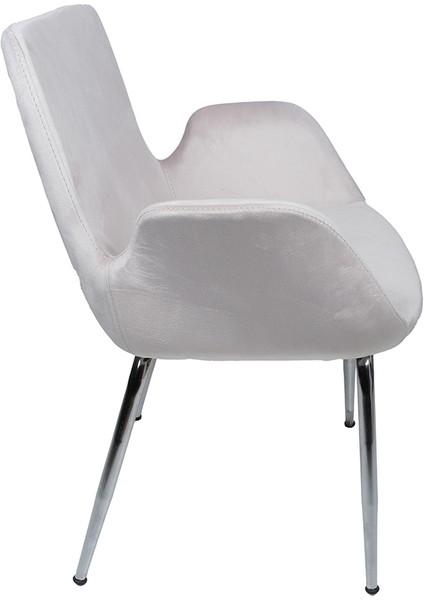 Krom Metal Sabit Ayaklı | Mutfak ve Salon Uyumlu, Ofis, Çocuk Odası Çalışma Sandalyesi Baby Face Maki Kollu modelleri